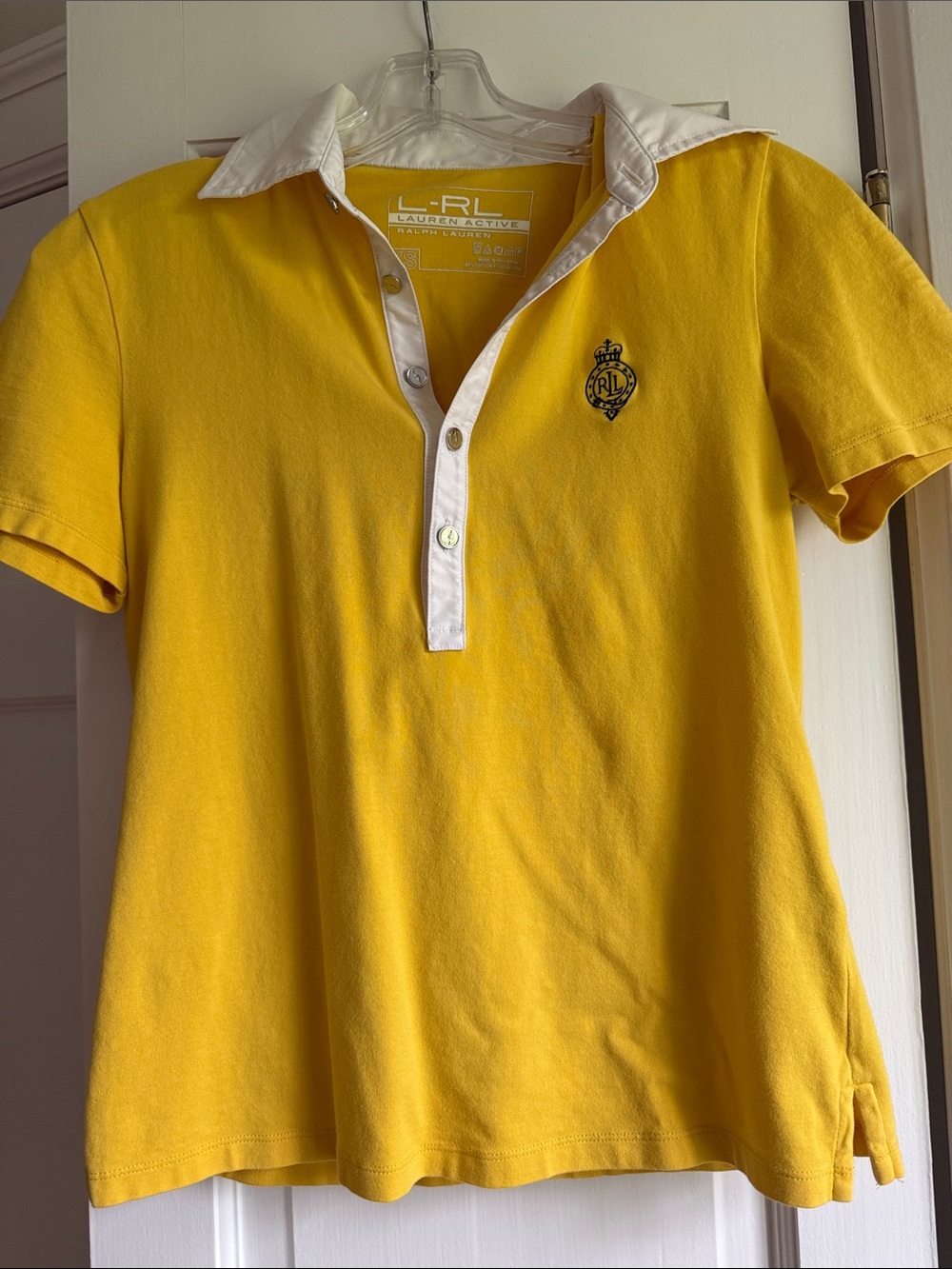 RLX Ralph Lauren Yellow Polo with White Contrast Collar